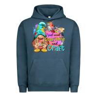 Pigment Midnight Navy i just want stay home and craft Urban Hoodie - NancyCooperArtShop