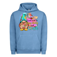 Pigment Pebble Blue i just want stay home and craft Urban Hoodie - NancyCooperArtShop