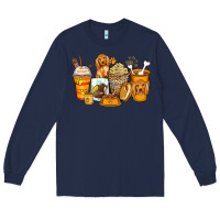 Navy cocker spaniel coffee cups Long Sleeve Tee - Zillion Design Studio
