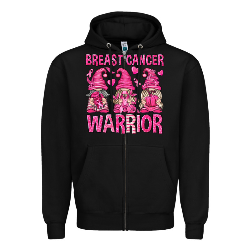 Breast Cancer Warrior Gnomes Zipper Hoodie by texasbilliewilder | Teevron