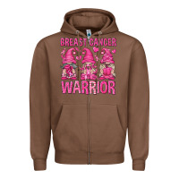 Chestnut Breast Cancer Warrior Gnomes Zipper Hoodie - texasbilliewilder