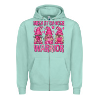 Seafoam Breast Cancer Warrior Gnomes Zipper Hoodie - texasbilliewilder