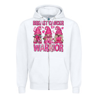White Breast Cancer Warrior Gnomes Zipper Hoodie - texasbilliewilder