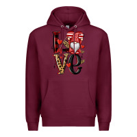 Burgundy love gnome Premium Hoodie - MaliasSmallBusiness