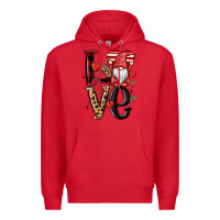 Red love gnome Premium Hoodie - MaliasSmallBusiness