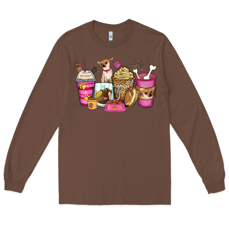 Chihuahua Coffee Cups Long Sleeve Tee by Zillion Design Studio | Teevron