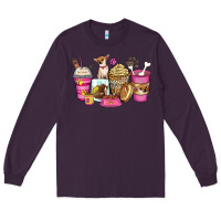 Plum Chihuahua coffee cups Long Sleeve Tee - Zillion Design Studio