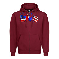 Love 4th Of July Zipper Hoodie | Teevron