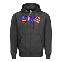 Charcoal Heather love 4th of july Zipper Hoodie - Zillion Design Studio