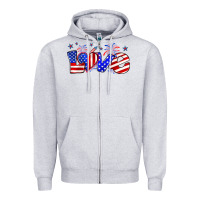 Heather Grey love 4th of july Zipper Hoodie - Zillion Design Studio