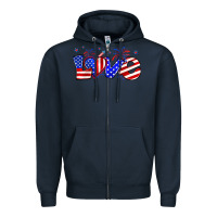 Navy love 4th of july Zipper Hoodie - Zillion Design Studio