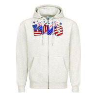 Oatmeal Heather love 4th of july Zipper Hoodie - Zillion Design Studio