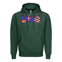 Sports Green love 4th of july Zipper Hoodie - Zillion Design Studio
