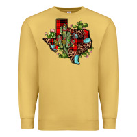 Antique Gold cactus christmas texas map Premium Sweatshirt - JahusDesignShop