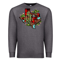 Charcoal Heather cactus christmas texas map Premium Sweatshirt - JahusDesignShop