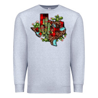 Heather Grey cactus christmas texas map Premium Sweatshirt - JahusDesignShop