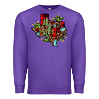 Purple cactus christmas texas map Premium Sweatshirt - JahusDesignShop