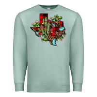 Seafoam cactus christmas texas map Premium Sweatshirt - JahusDesignShop