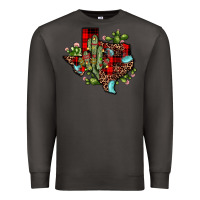 Smoke cactus christmas texas map Premium Sweatshirt - JahusDesignShop