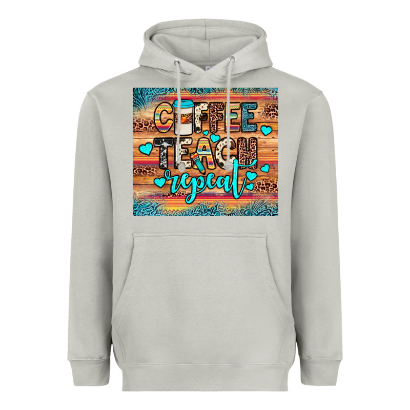Coffee Teach Repeat Heavyweight Hoodie by JahusDesignShop | Teevron