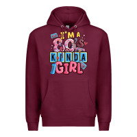 Burgundy i'm a 80's kinda girl Premium Hoodie - MaliasSmallBusiness