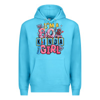 Ocean Blue i'm a 80's kinda girl Premium Hoodie - MaliasSmallBusiness
