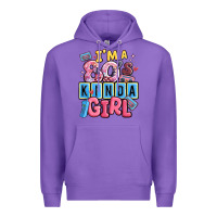 Purple i'm a 80's kinda girl Premium Hoodie - MaliasSmallBusiness