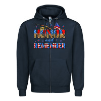 Navy honor and remember Zipper Hoodie - Zillion Design Studio