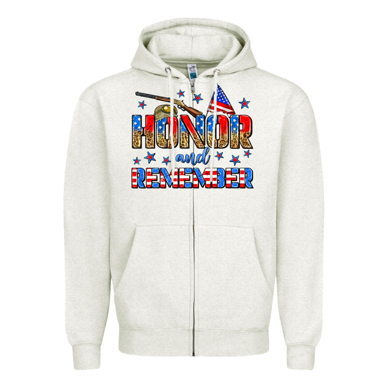 Honor And Remember Zipper Hoodie by Zillion Design Studio | Teevron