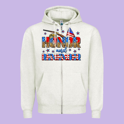 Honor And Remember Zipper Hoodie Designed By Zillion Design Studio