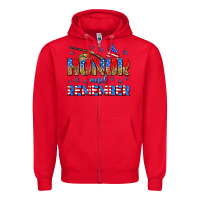 Red honor and remember Zipper Hoodie - Zillion Design Studio