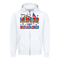 White honor and remember Zipper Hoodie - Zillion Design Studio
