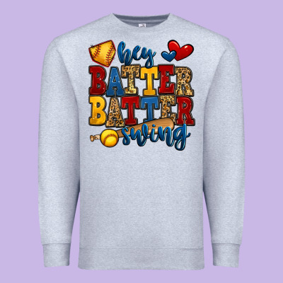 Hey Batter Batter Swing Softball Premium Sweatshirt Designed By Jasminsmagicworld