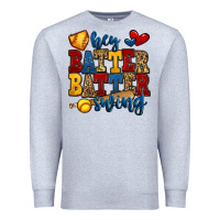 Heather Grey hey batter batter swing softball Premium Sweatshirt - Jasminsmagicworld