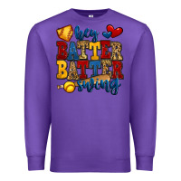 Purple hey batter batter swing softball Premium Sweatshirt - Jasminsmagicworld