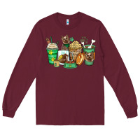 Burgundy yorkshire terrier coffee cups Long Sleeve Tee - Zillion Design Studio