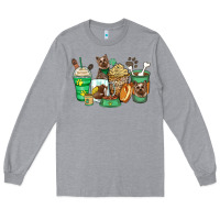 Heather Grey yorkshire terrier coffee cups Long Sleeve Tee - Zillion Design Studio