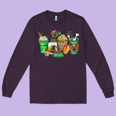 Long Sleeve Tee yorkshire terrier coffee cups