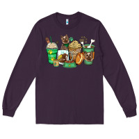 Plum yorkshire terrier coffee cups Long Sleeve Tee - Zillion Design Studio