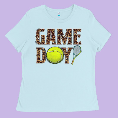 Tennis Game Day Ladies Tee Designed By Barkaloodesign