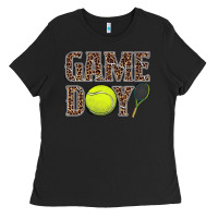 Black tennis game day Ladies Tee - BarkalooDesign