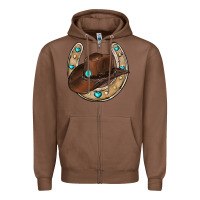 Chestnut horseshoe cowboy hat Zipper Hoodie - RanaPortraitStore