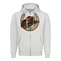 Dove Grey horseshoe cowboy hat Zipper Hoodie - RanaPortraitStore