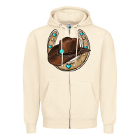 Sandshell horseshoe cowboy hat Zipper Hoodie - RanaPortraitStore