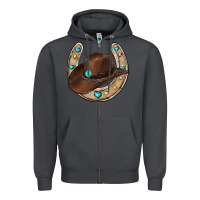 Smoke horseshoe cowboy hat Zipper Hoodie - RanaPortraitStore