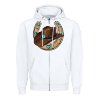 White horseshoe cowboy hat Zipper Hoodie - RanaPortraitStore