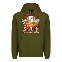 Army Green i'm just here for the snack baseball sister Premium Hoodie - MaliasSmallBusiness