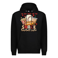 Black i'm just here for the snack baseball sister Premium Hoodie - MaliasSmallBusiness