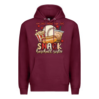 Burgundy i'm just here for the snack baseball sister Premium Hoodie - MaliasSmallBusiness