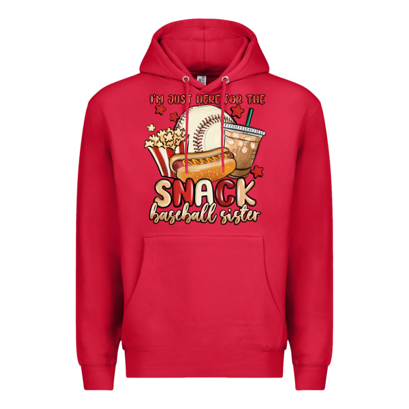 I'm Just Here For The Snack Baseball Sister Premium Hoodie by MaliasSmallBusiness | Teevron
